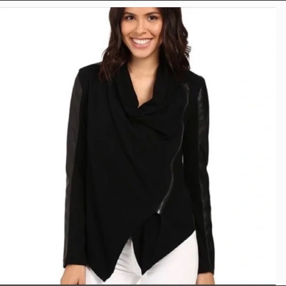 📦 🚚 EVERYTHING MUST GO! Blank NYC Draped Faux Leather Asymmetrical Jacket | M
